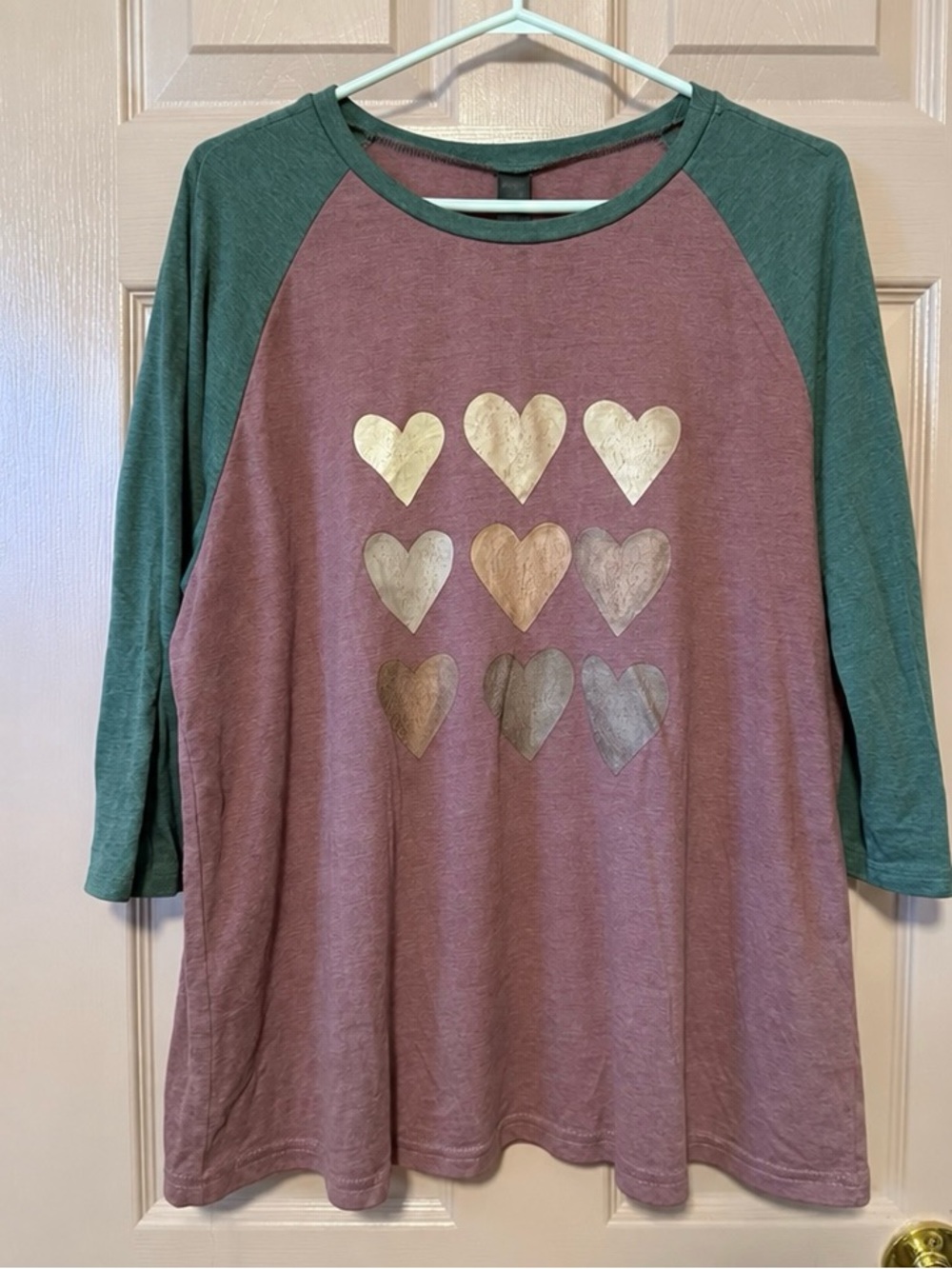 Women's Heart Graphic baseball 3/4 Sleeve Tee